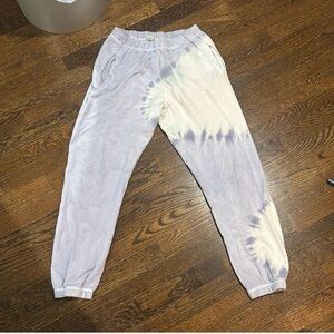 Z Supply Purple and Cream Tie-Dye Joggers
